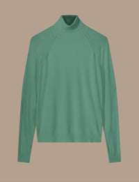 summum Turtle Neck Basic Knit Sweater in jade - women's sweater - alternate view