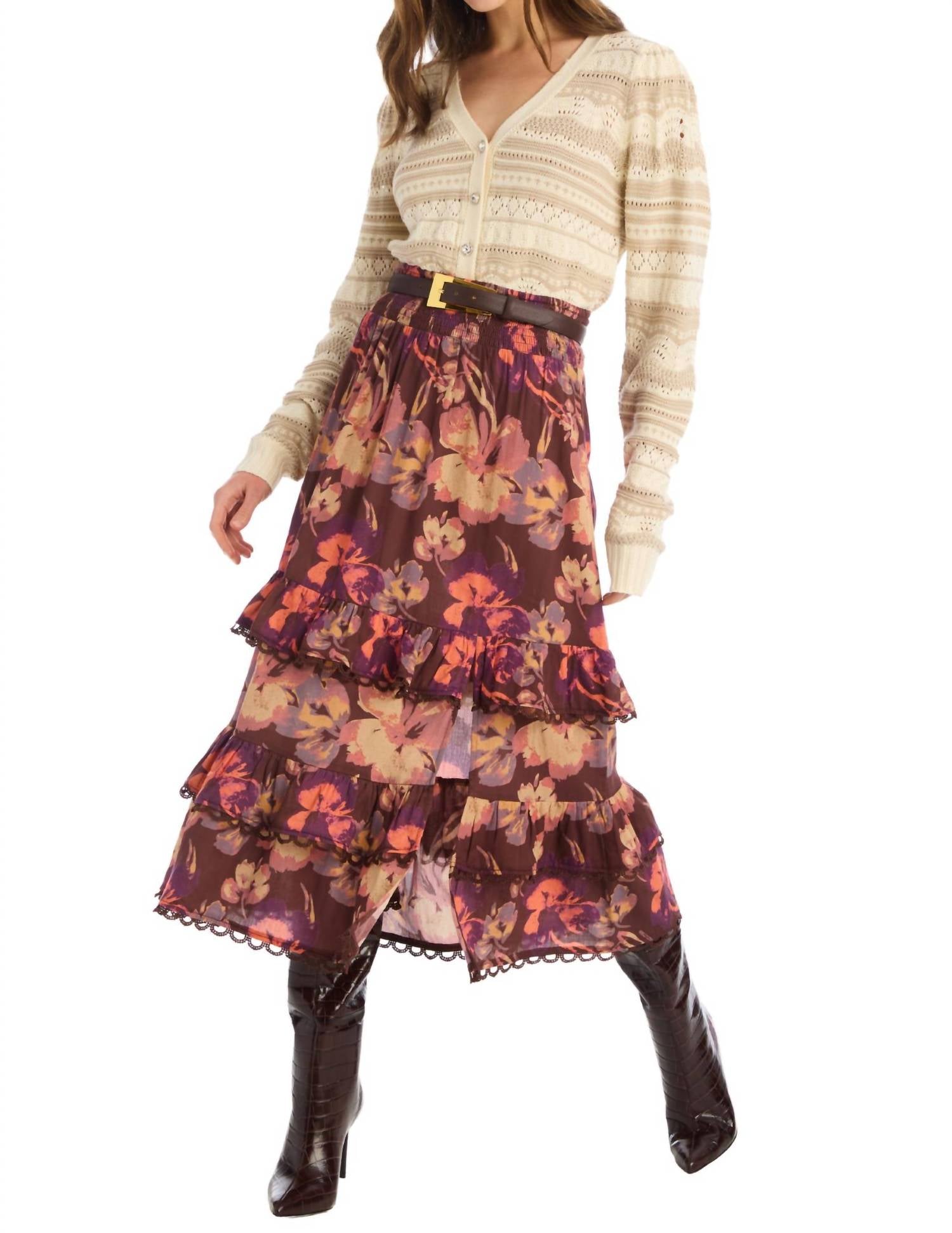 ALLISON NEW YORK Zahara Cardgian in ivory multi - women's cardigan - view 4