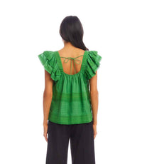 Karen Kane - Embroidered Ruffle Sleeve Blouse