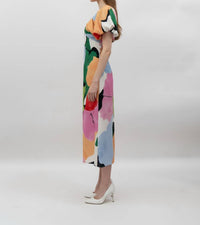 Fore Collection - Puff Sleeve V Neck Maxi Dress