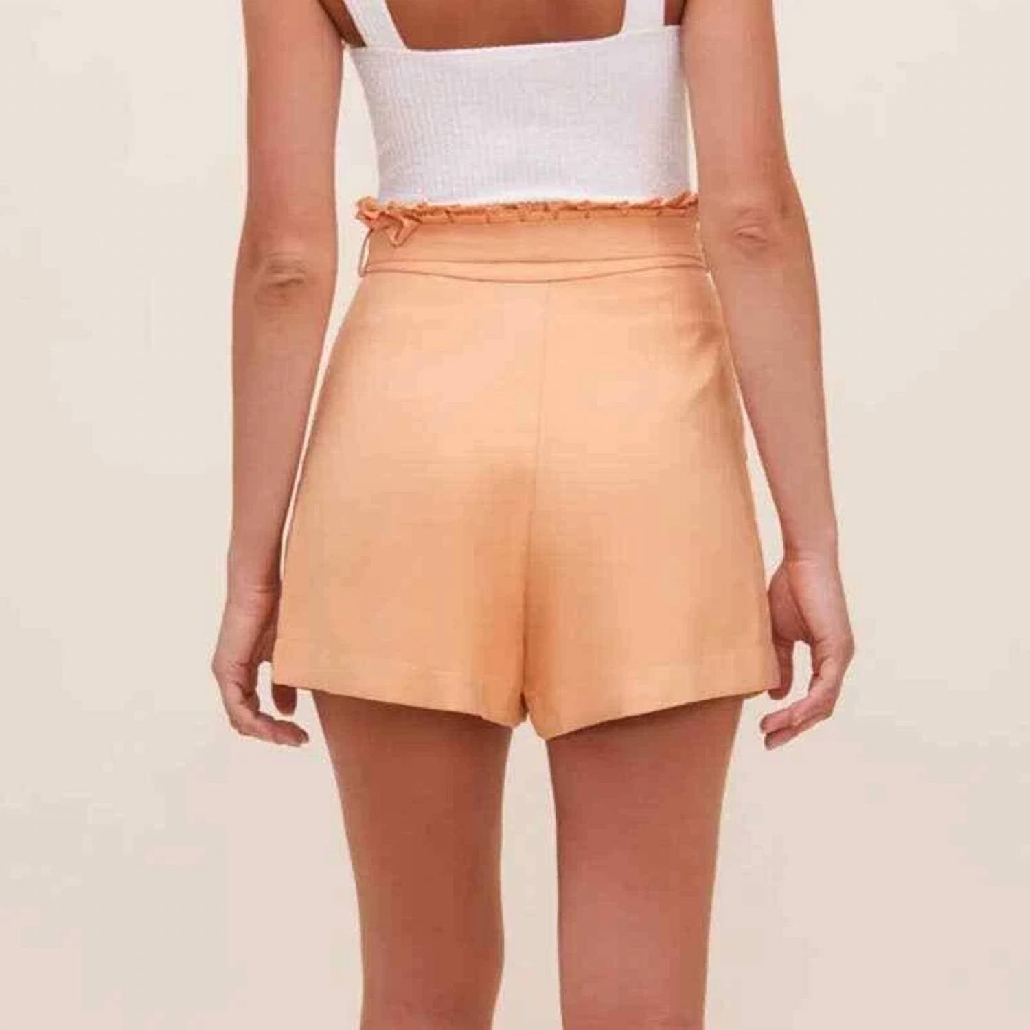 ASTR Pacific Shorts in peach papaya - women's shorts - alternate view