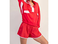 Rae Mode - Color Contrast Top And Pants Set