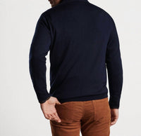 Peter Millar - Autumn Crest Suede Trim 1/4 Zip Sweater
