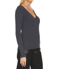 James Perse - Deep V Long Sleeve Rib Top