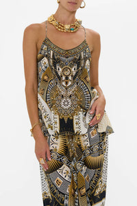 Camilla T Back Shoestring Top in temples of dendara - women's blouse - alternate view
