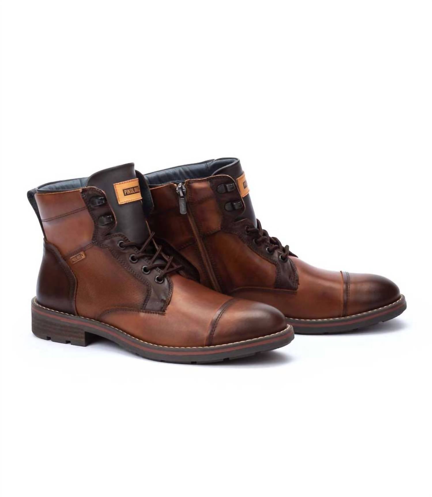 PIKOLINOS Men's York Lace-up Boots in cuero - men's boots - detail view