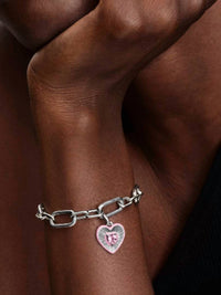 Pandora Heart Medallion Charm in silver - women's jewelry - detail view