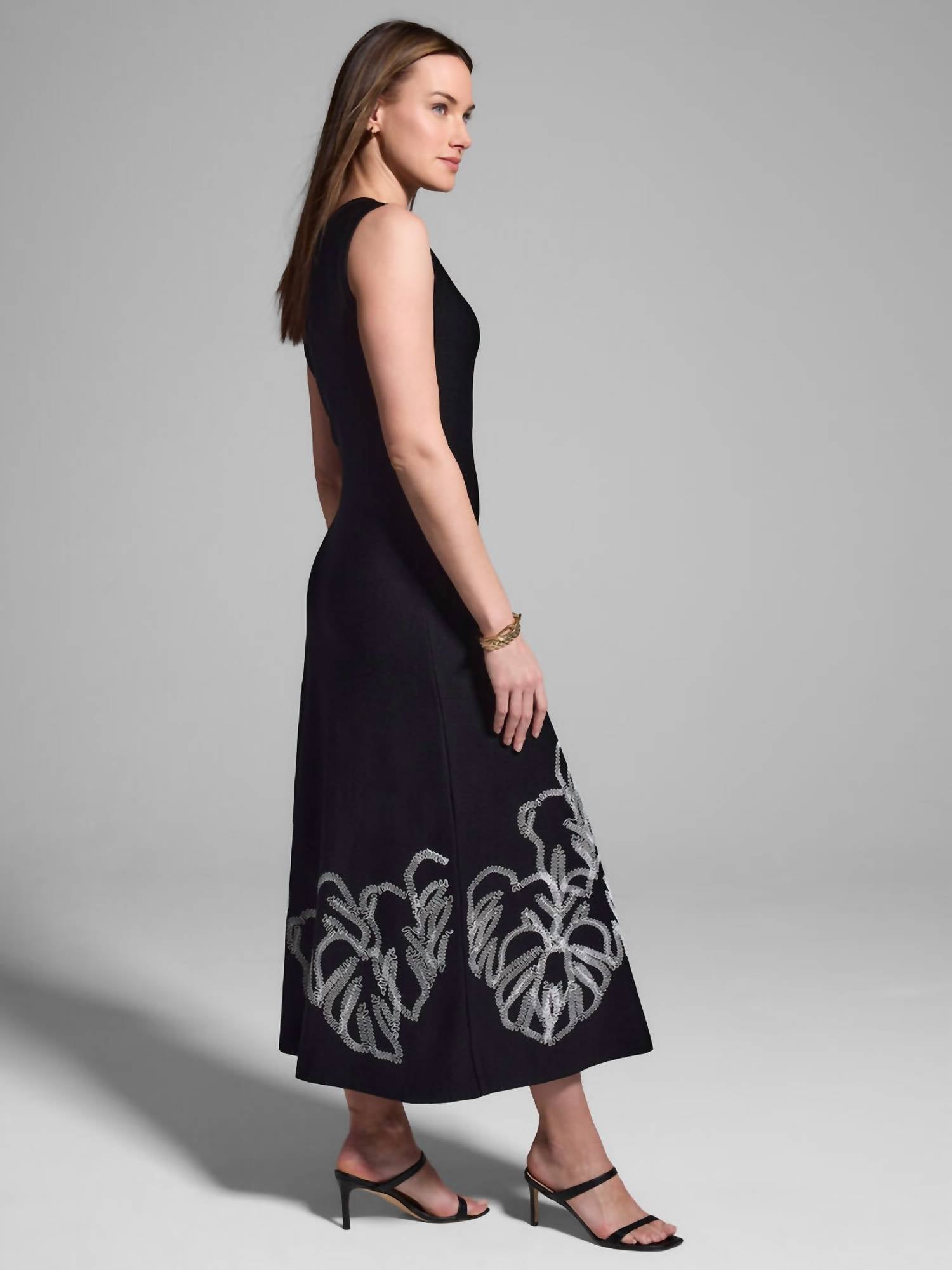 Nic + Zoe - Evelina Embroidered Knit Twirl Dress