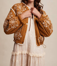 Listicle - Embroidered Quilted Western Jacket