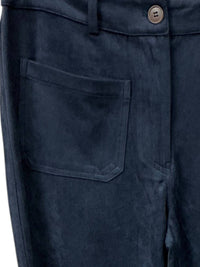 SKIES ARE BLUE Faux Suede Dark Denim Pants in navy - women's pants - alternate view