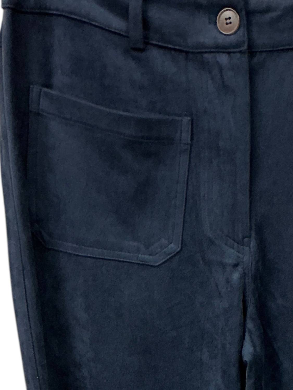SKIES ARE BLUE Faux Suede Dark Denim Pants in navy - women's pants - alternate view
