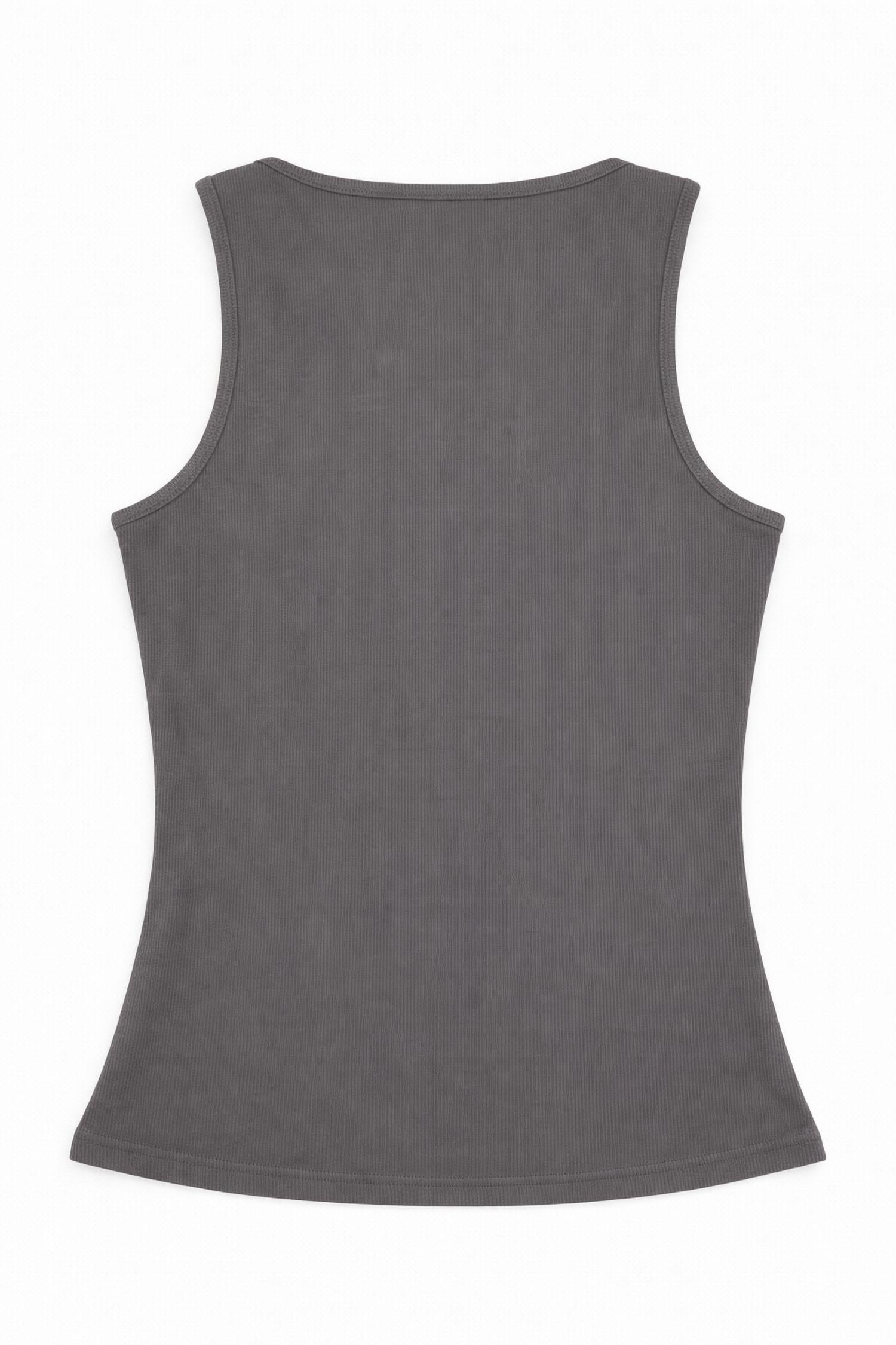 Pretty Garbage Women's Buckle Tank Top in gray - women's tank top - detail view