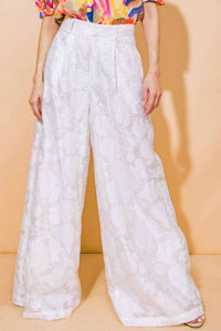 Flying Tomato - Textured Wide Leg Woven Pants