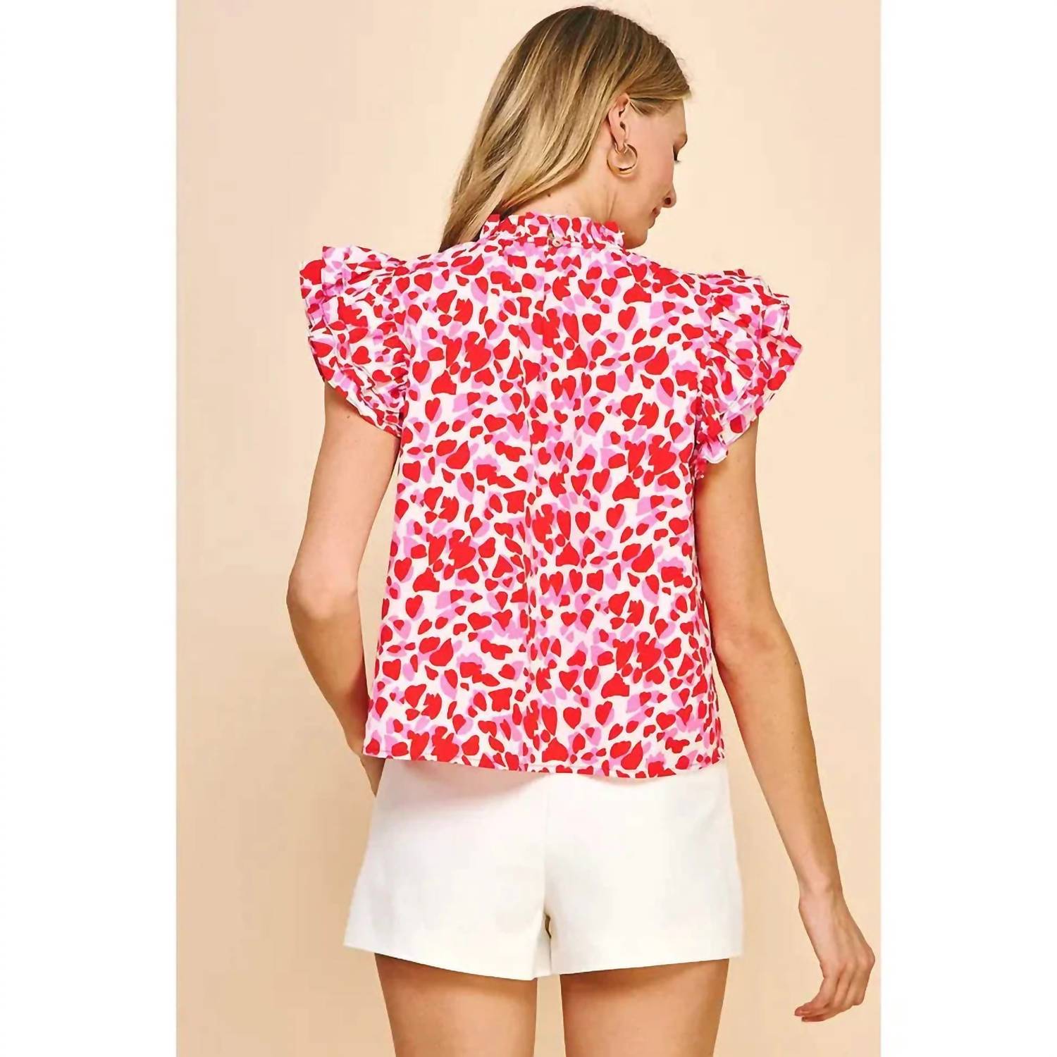 Pinch - Hearts Woven Top