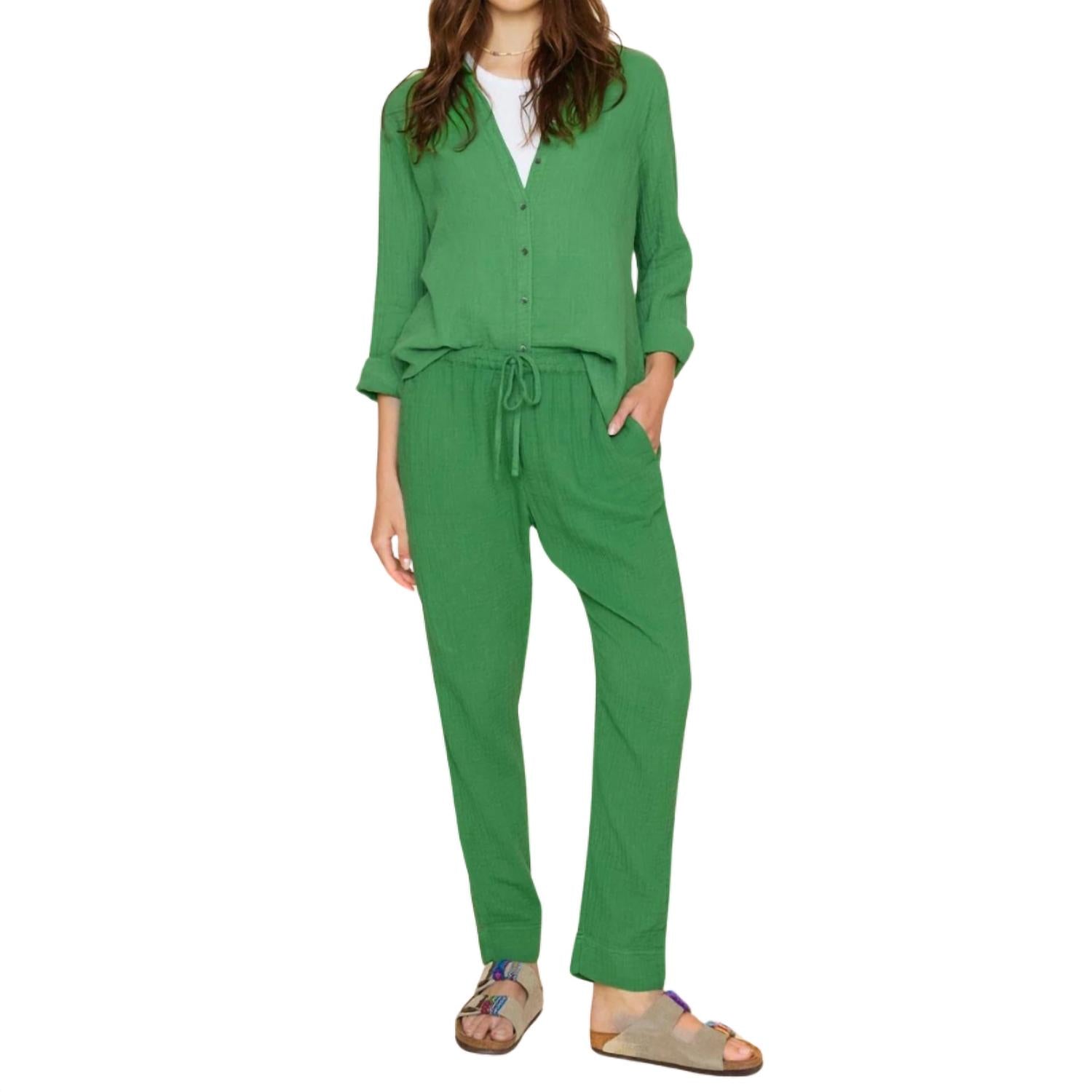 XIRENA Jordyn Cotton Pant in green - women's pants