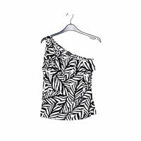 CLARA SUNWOO One Shoulder Top in black white - women's tank top - view 5