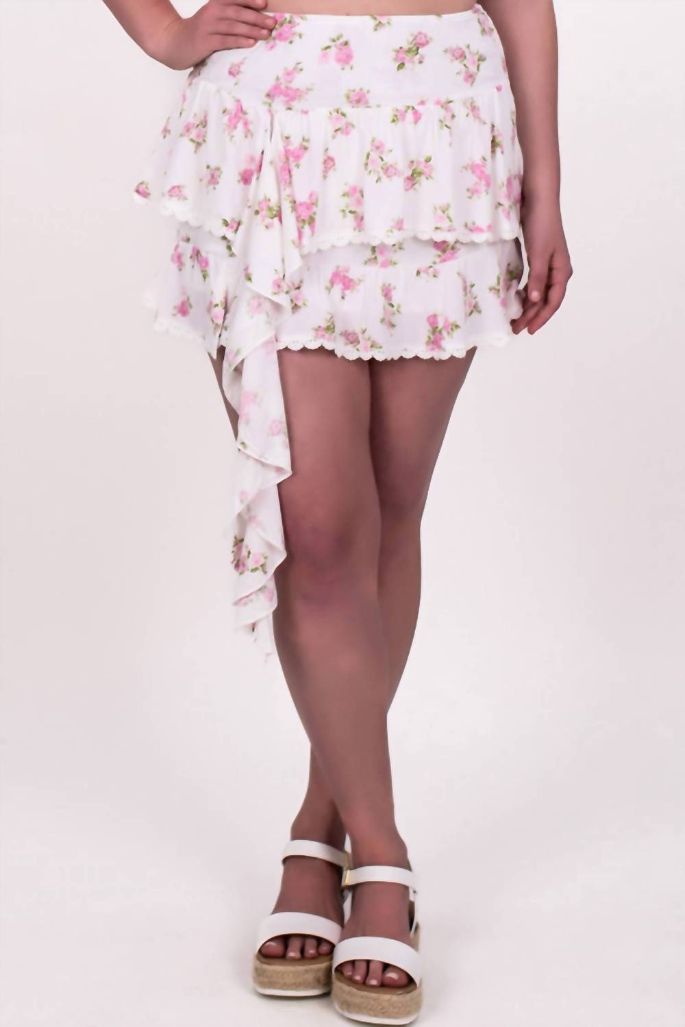 Sky To Moon - Women's Scattered Roses Jellyfish Skirt