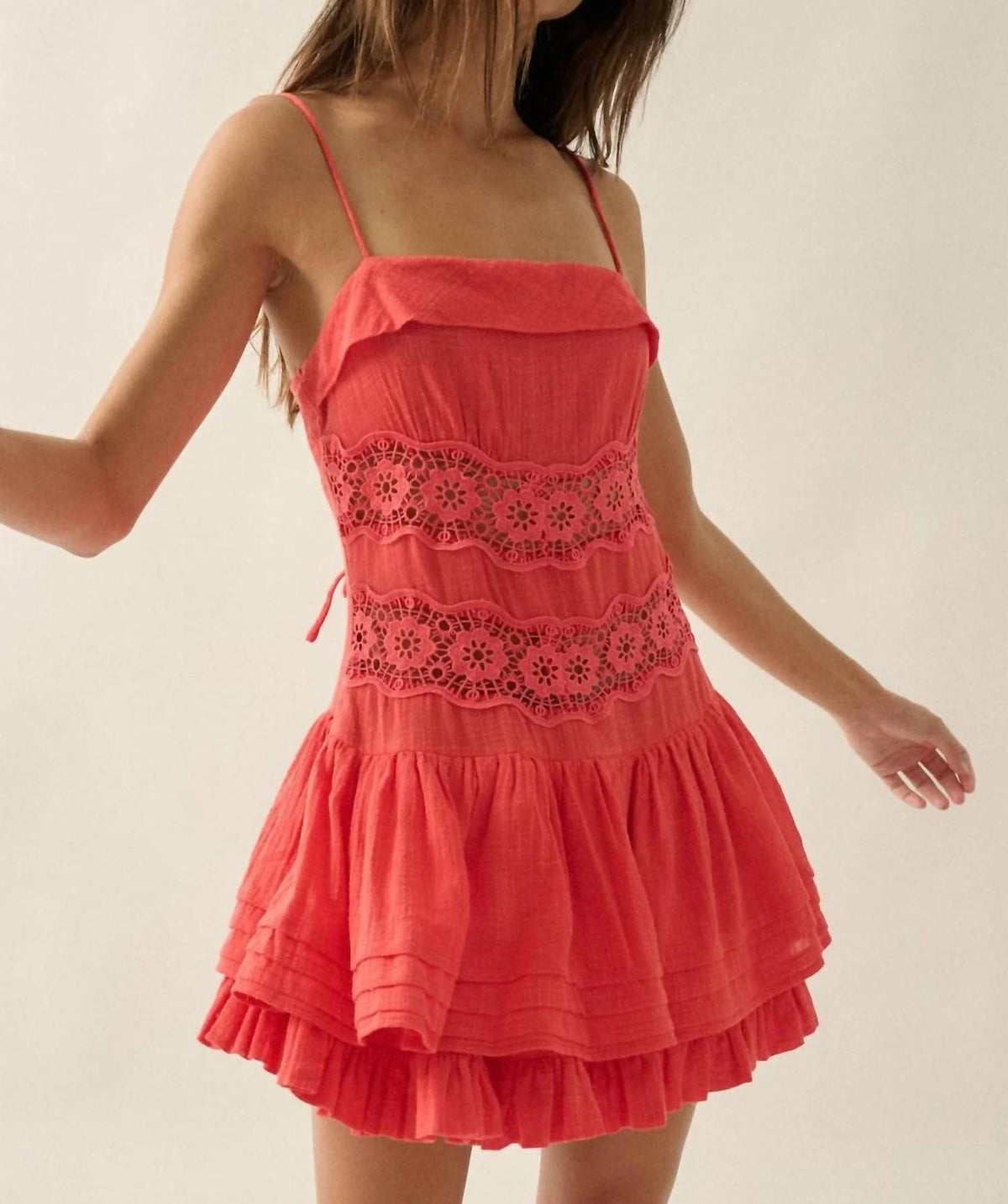 Promesa - Drop-waist Lace Mini Dress