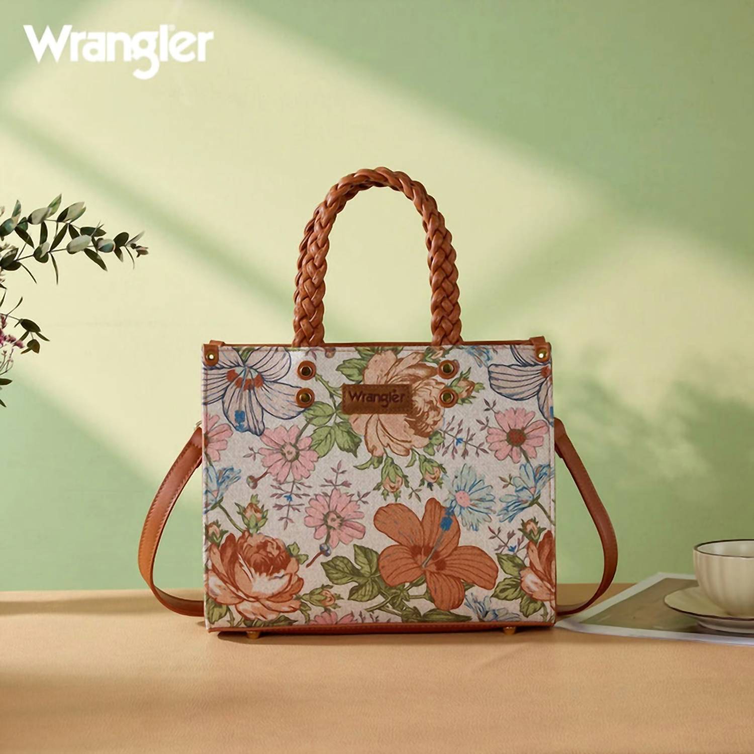 Wrangler - Floral Print Braided Tote Bag