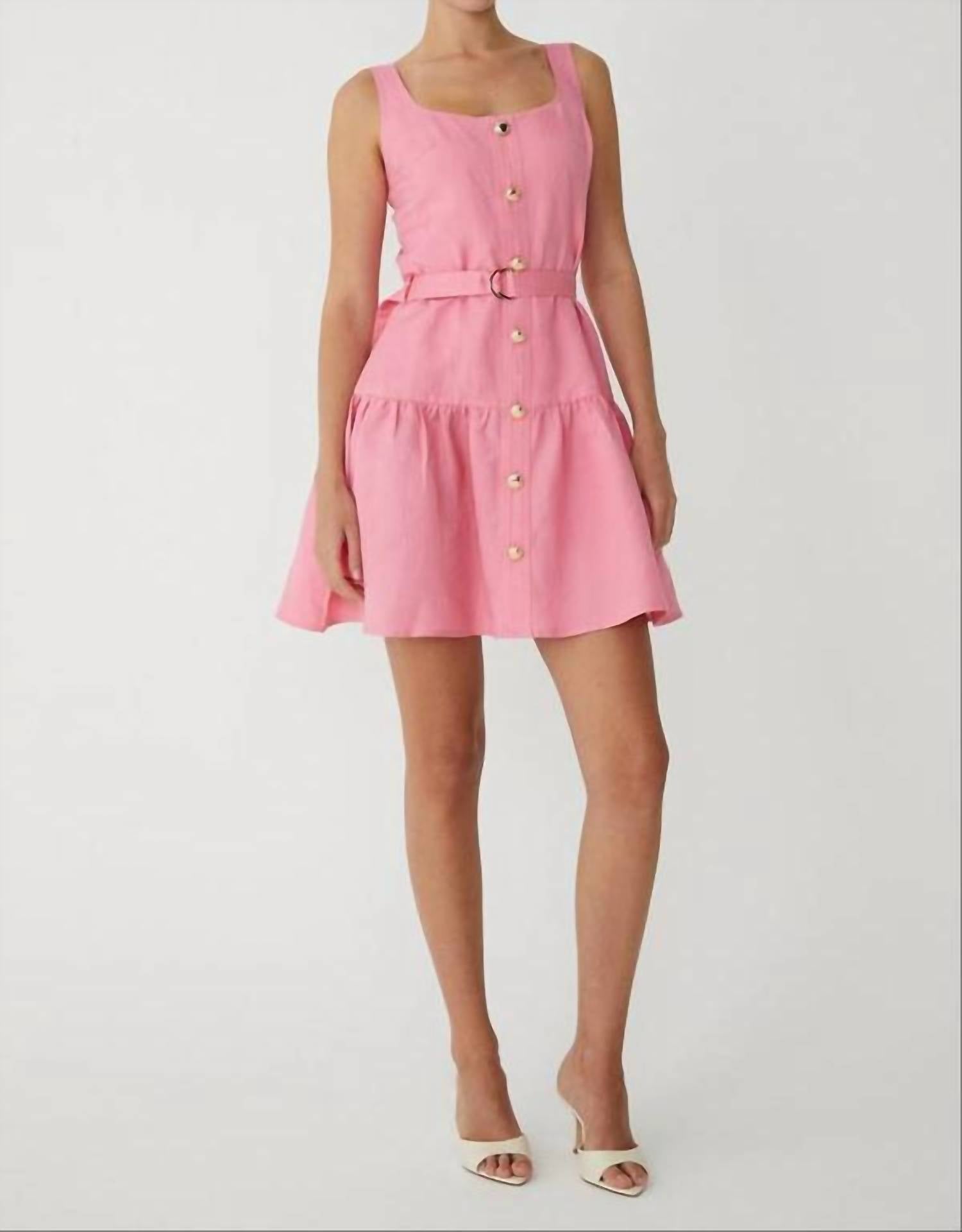 Js71 - Cari Belted Linen Mini Dress