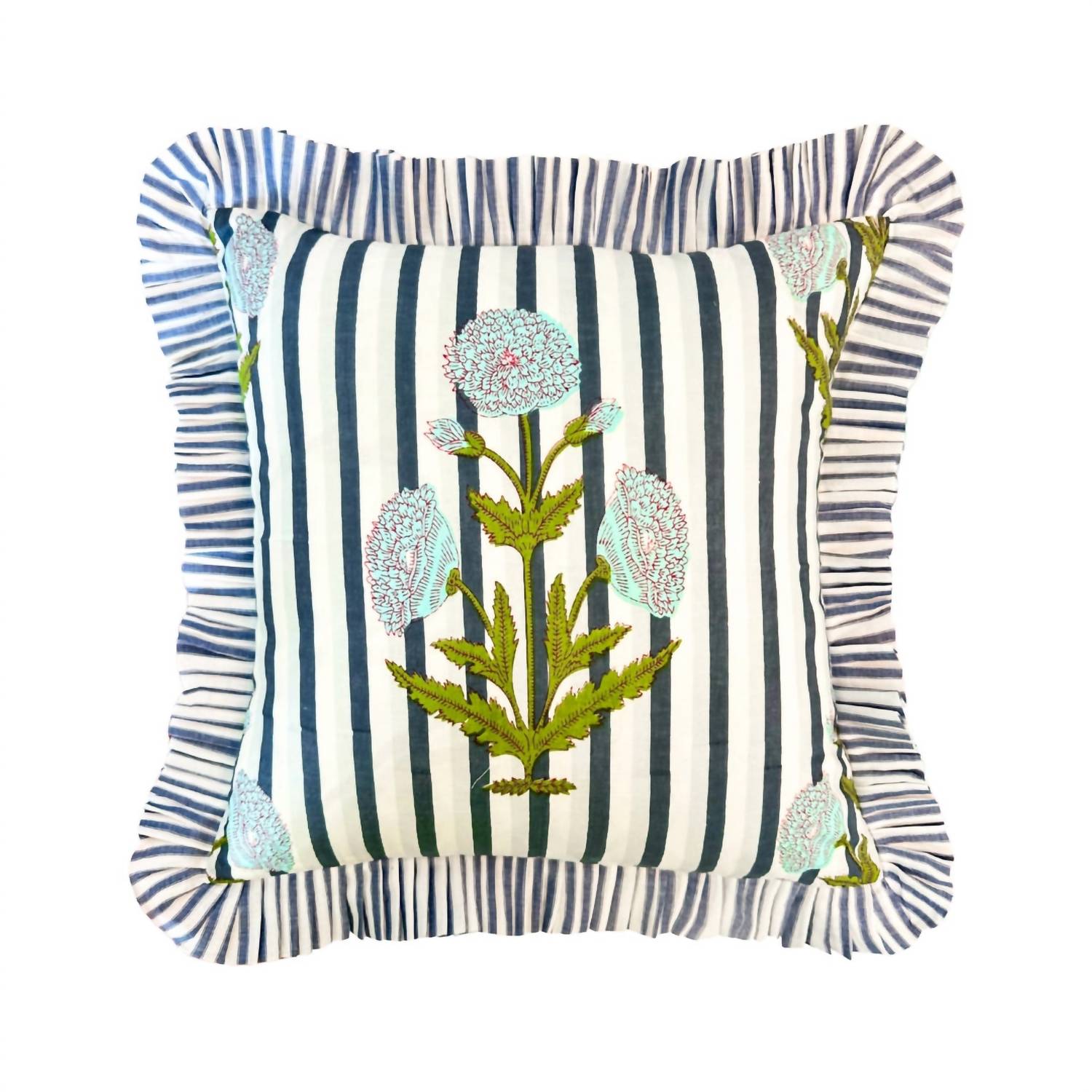 Laura Park - Marigold Stripes Block Print Throw Pillow