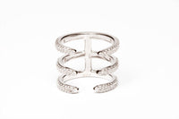 Avenue Chic - Women's Three Line Cz Cuff Ring