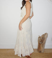 NIBI MTK Paloma Dress in cream palm embroidery - women's dress - view 4