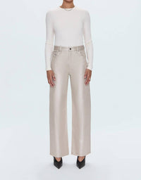 PISTOLA Tate High Rise Bowed Wide Leg Jean in champagne - women's jeans - view 4