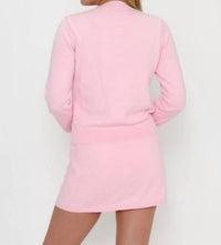 Show Me Your Mumu Café Cardigan in pink knit - women's cardigan - detail view