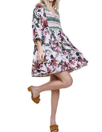 Umgee - Women's Floral Peasant Dress