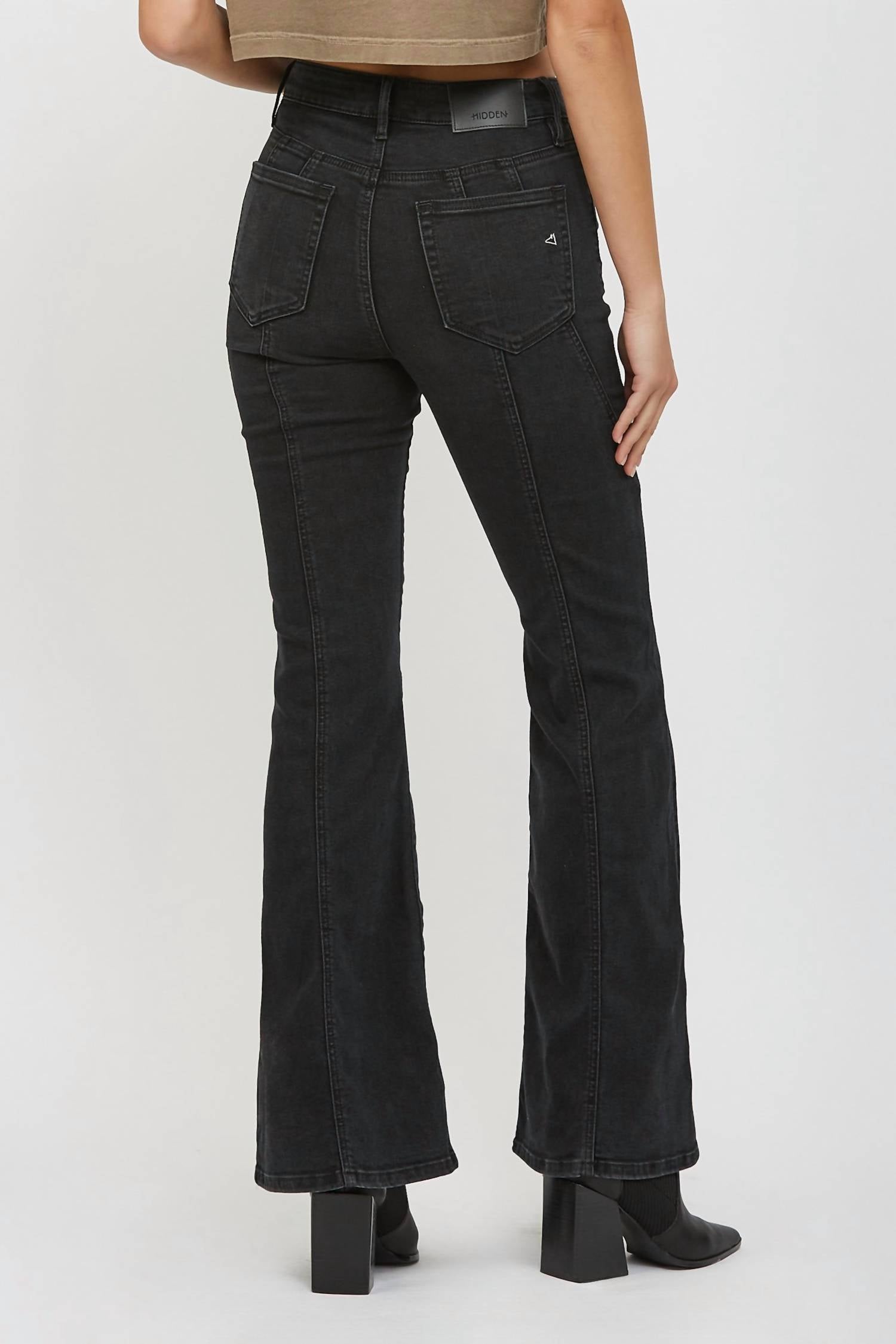 Hidden - Happi High Rise Fashion Seamed Flare Jeans