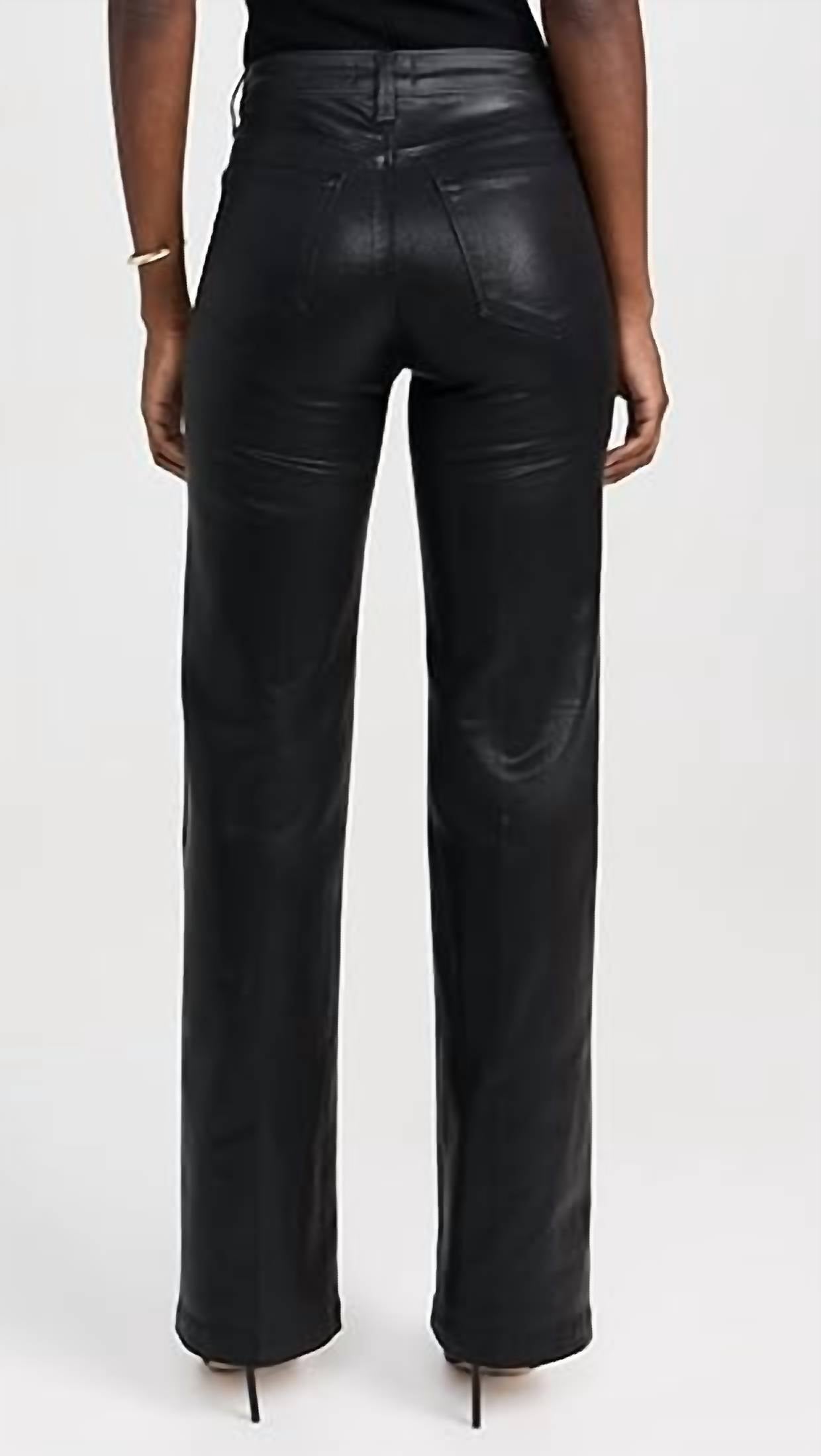 L'Agence Selma Sleek Coated Baby Boot Jean in dark shadow - women's pants - alternate view