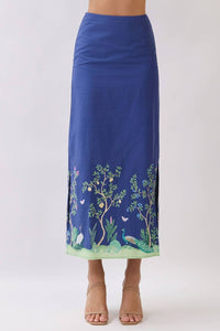 Tcec - Botanical Border Print Maxi Skirt