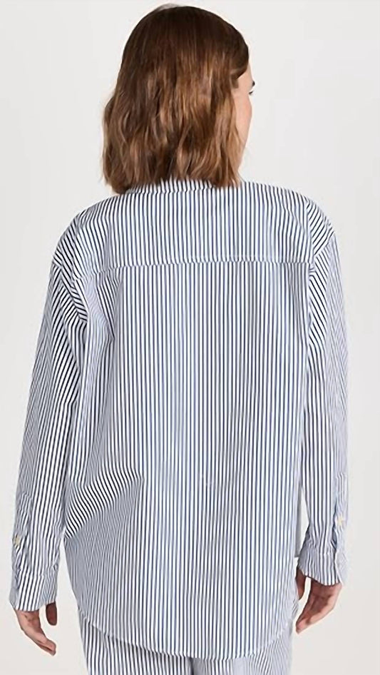 Donni. - Women's The Pop Stripe Button Down Shirt