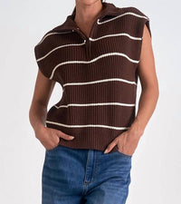 Elan - Stripe Zip Sweater