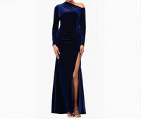 Betsy & Adam - Women's Annette Velvet Off-shoulder Gown