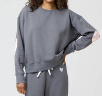 Kerri Rosenthal - Heart Patchwork Boyfriend Sweatshirt
