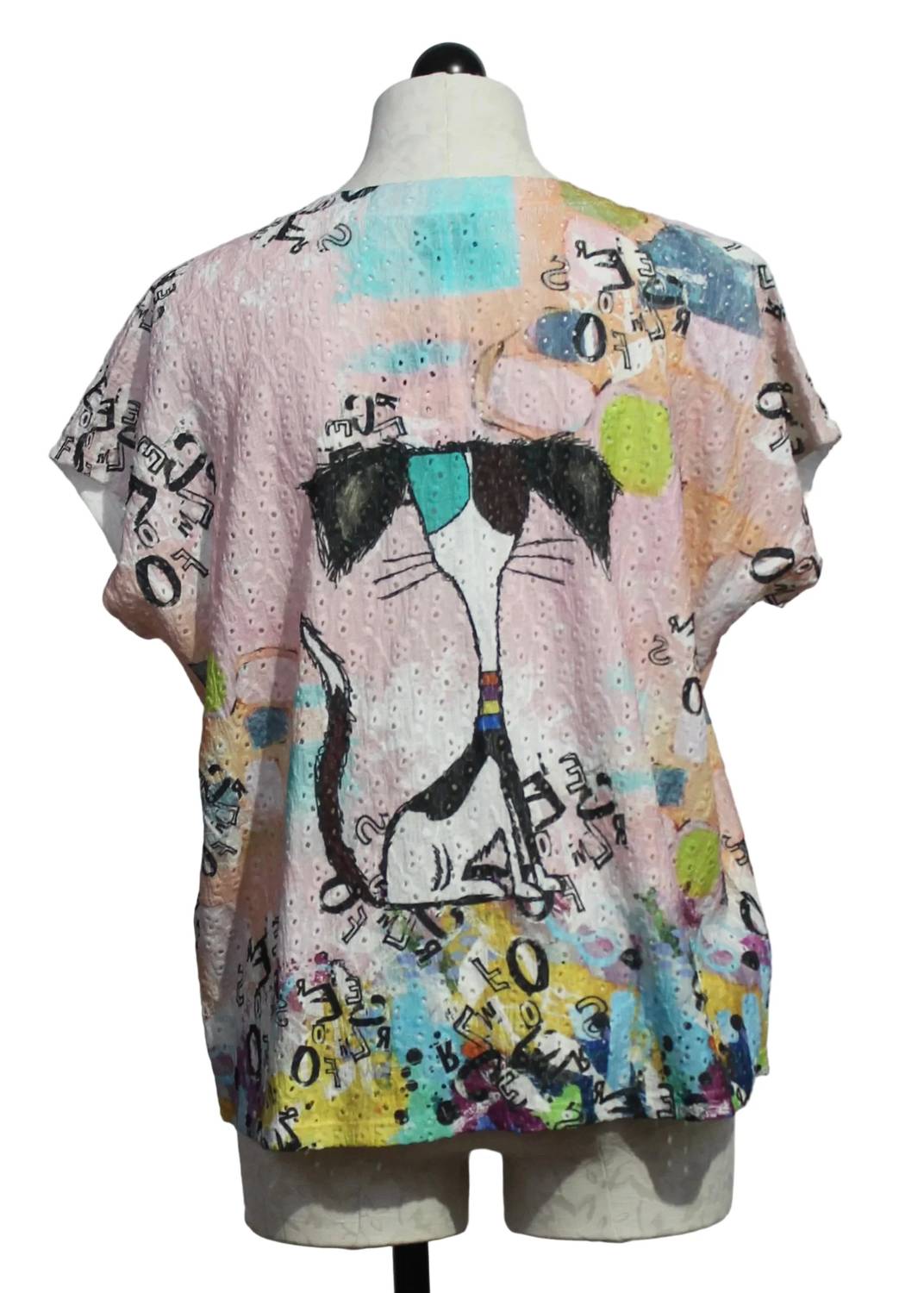 Inoah - Women's Short Sleeve A-line Hi Lo Top