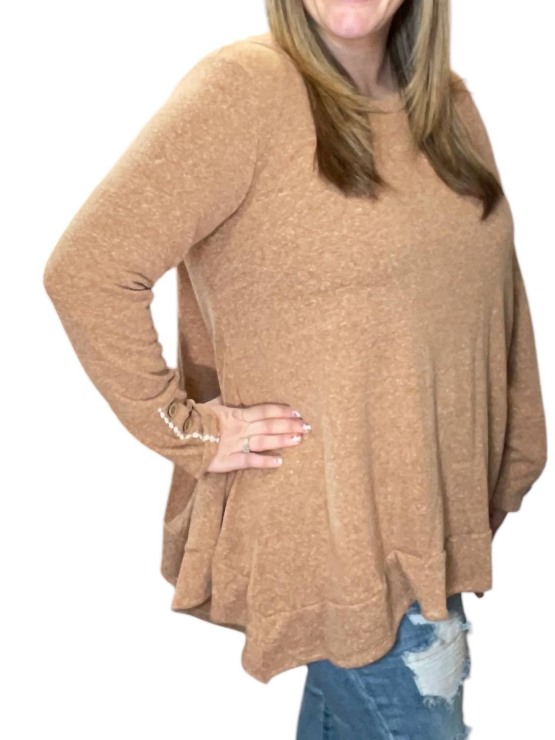 Jade By Jane - Asymmetrical With Wrist Detail Tunic Top