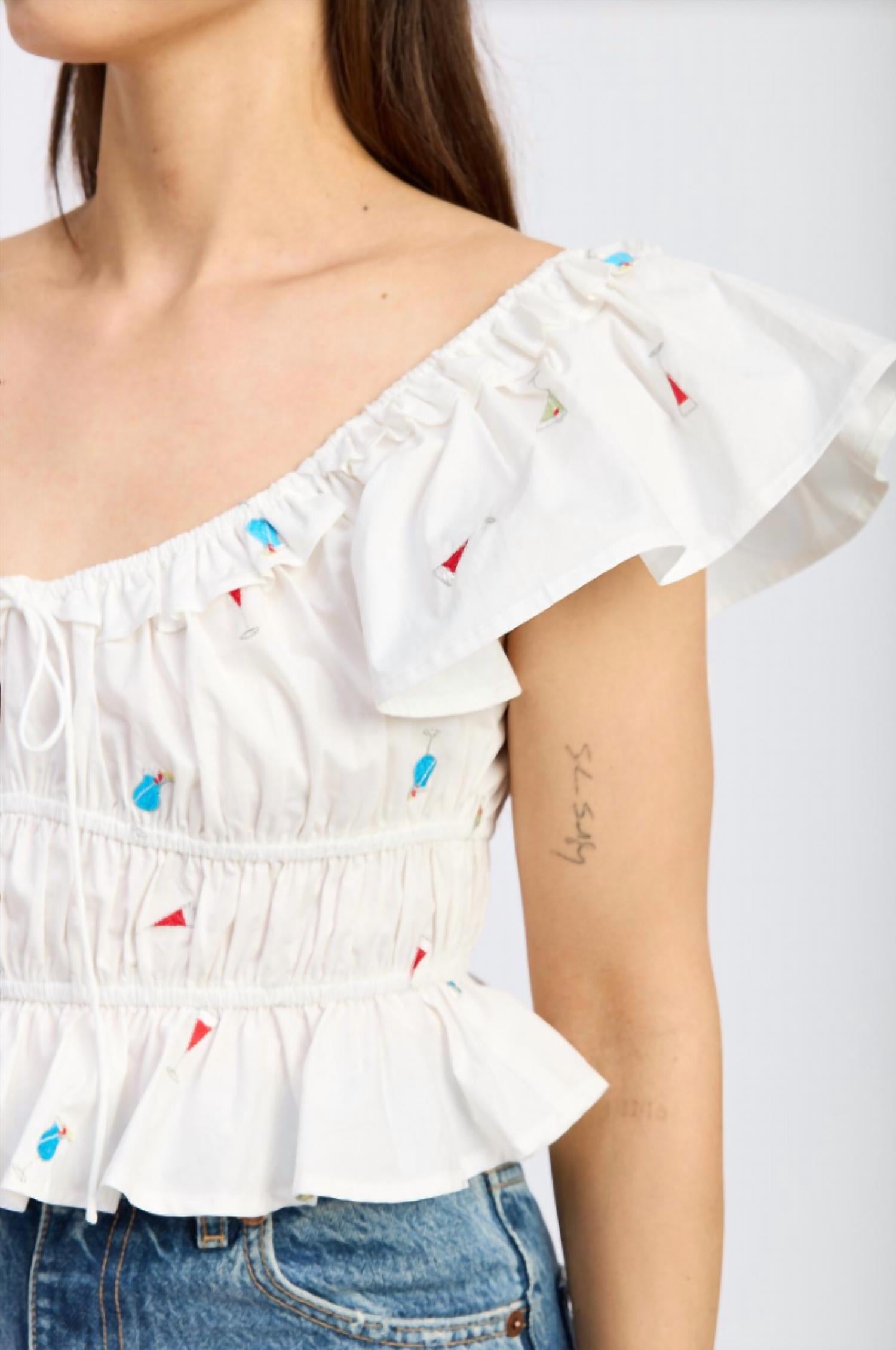 En Saison - Nellie Flutter Sleeve Top