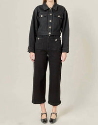 English Factory - Heart Button Stretch Culotte Pants