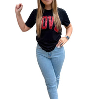 Southern Belle - Arched Love Short Sleeve Embroidered Patch Tee
