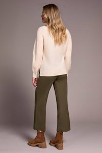Tribal - Long Puff Sleeve Mock Neck Sweater