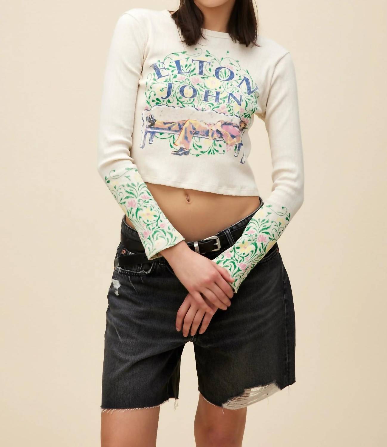 Daydreamer - Elton John Floral Pointelle Tee