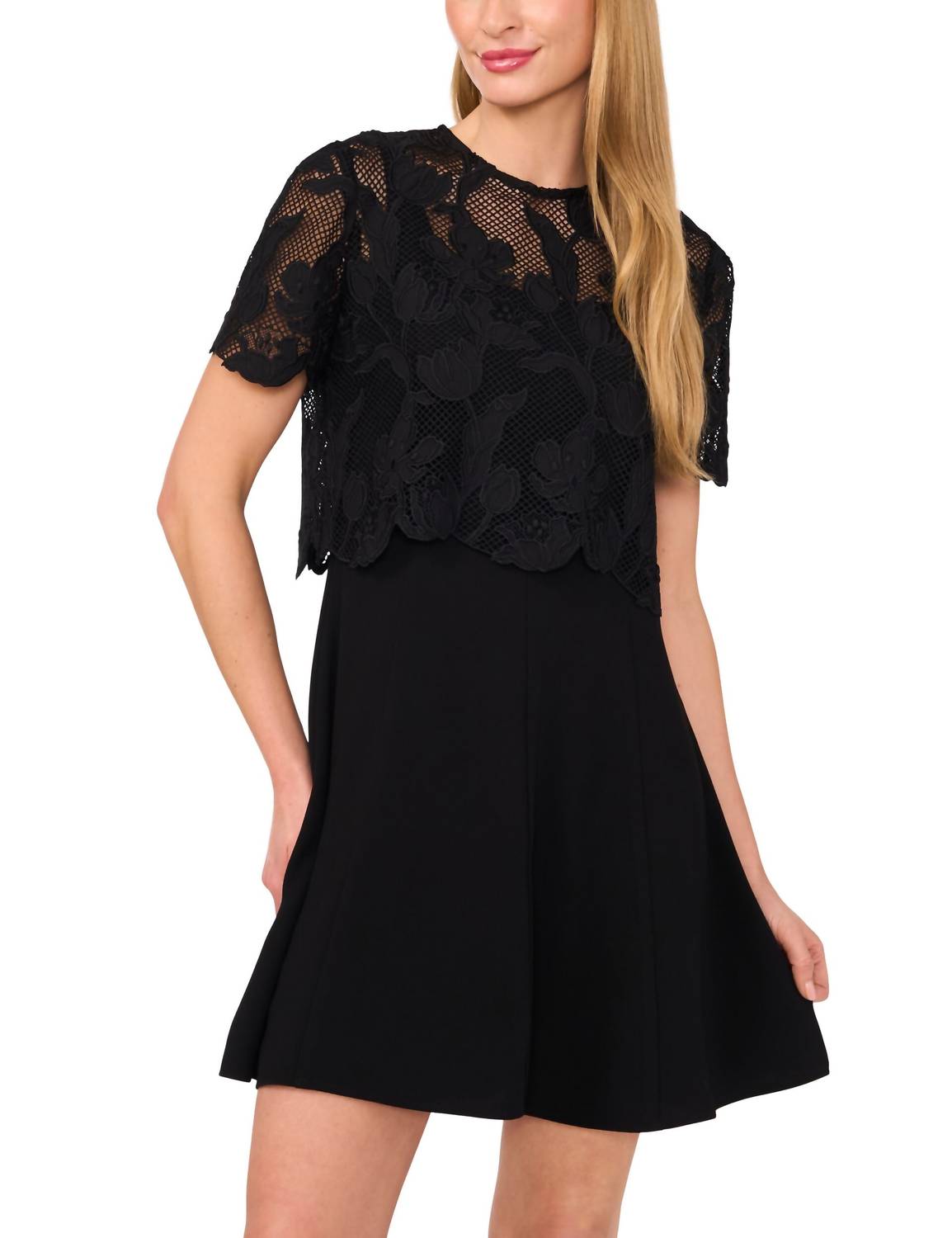 Ted Baker - Women's Crepe Mini Dress With Lace Ove