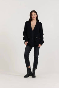 Vintage Havana - Zip Front Utility Cardigan