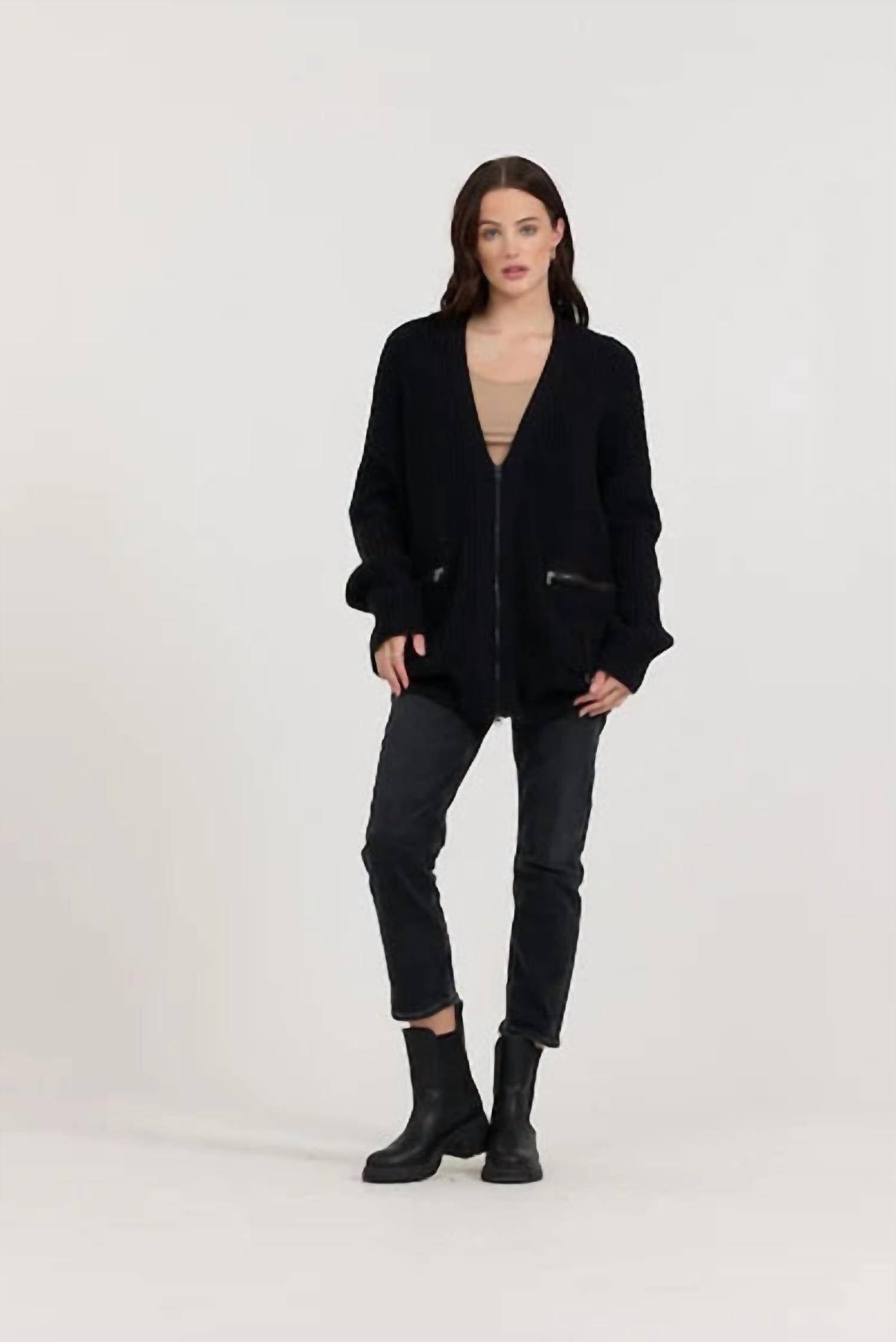 Vintage Havana - Zip Front Utility Cardigan