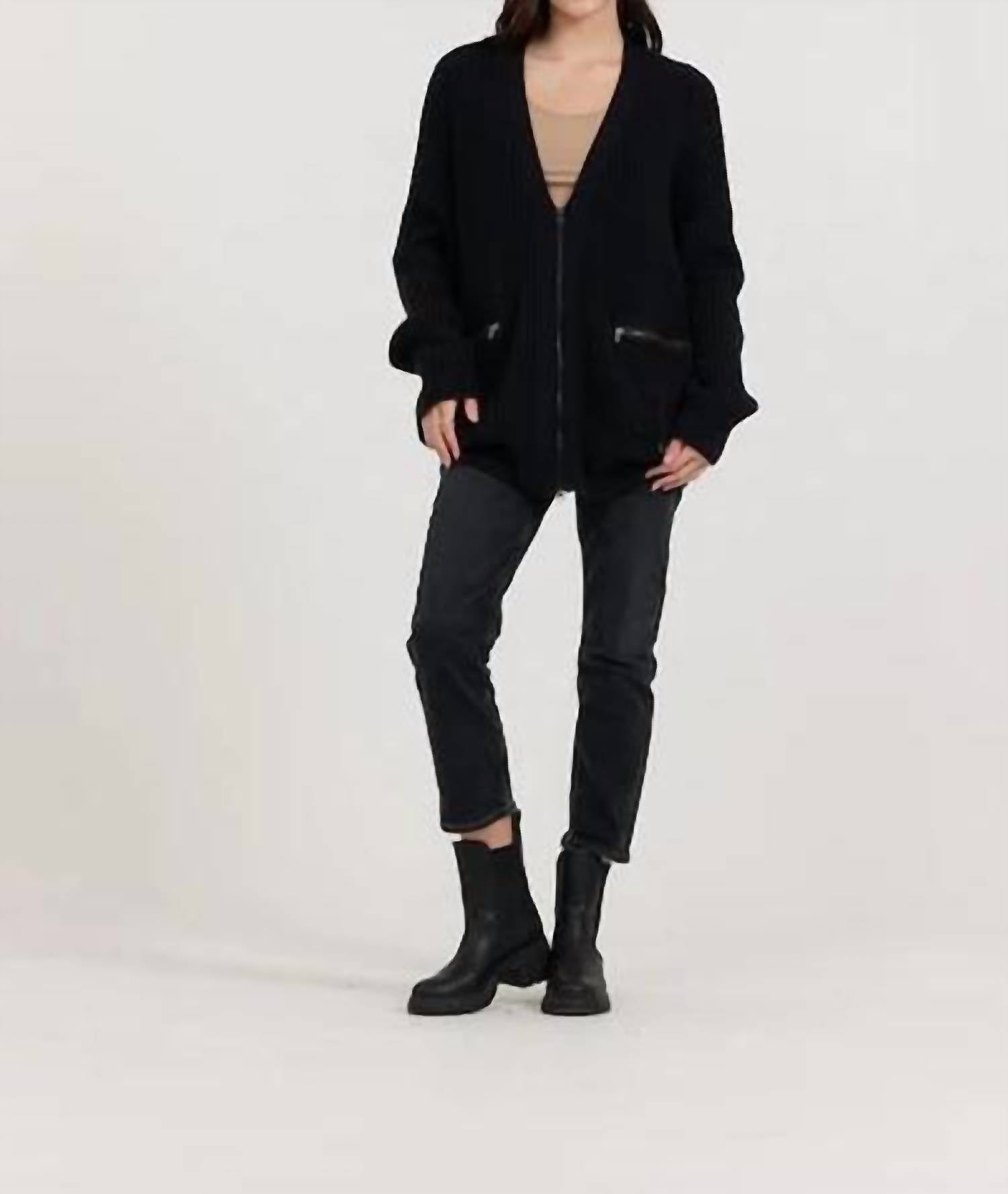 Vintage Havana - Zip Front Utility Cardigan