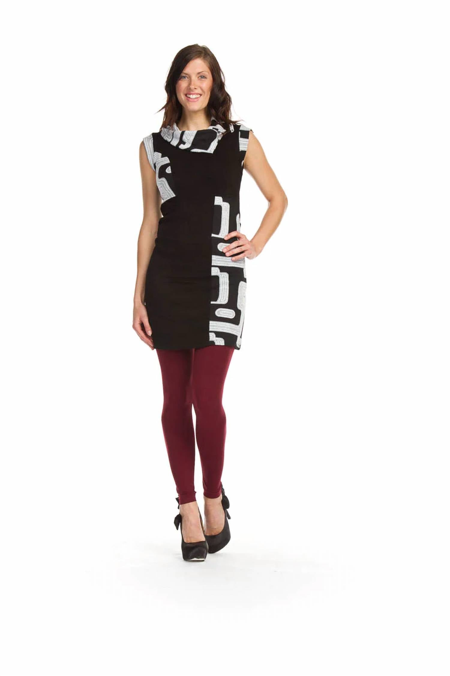 Papillon - Print Patch Overlap Collar Dress