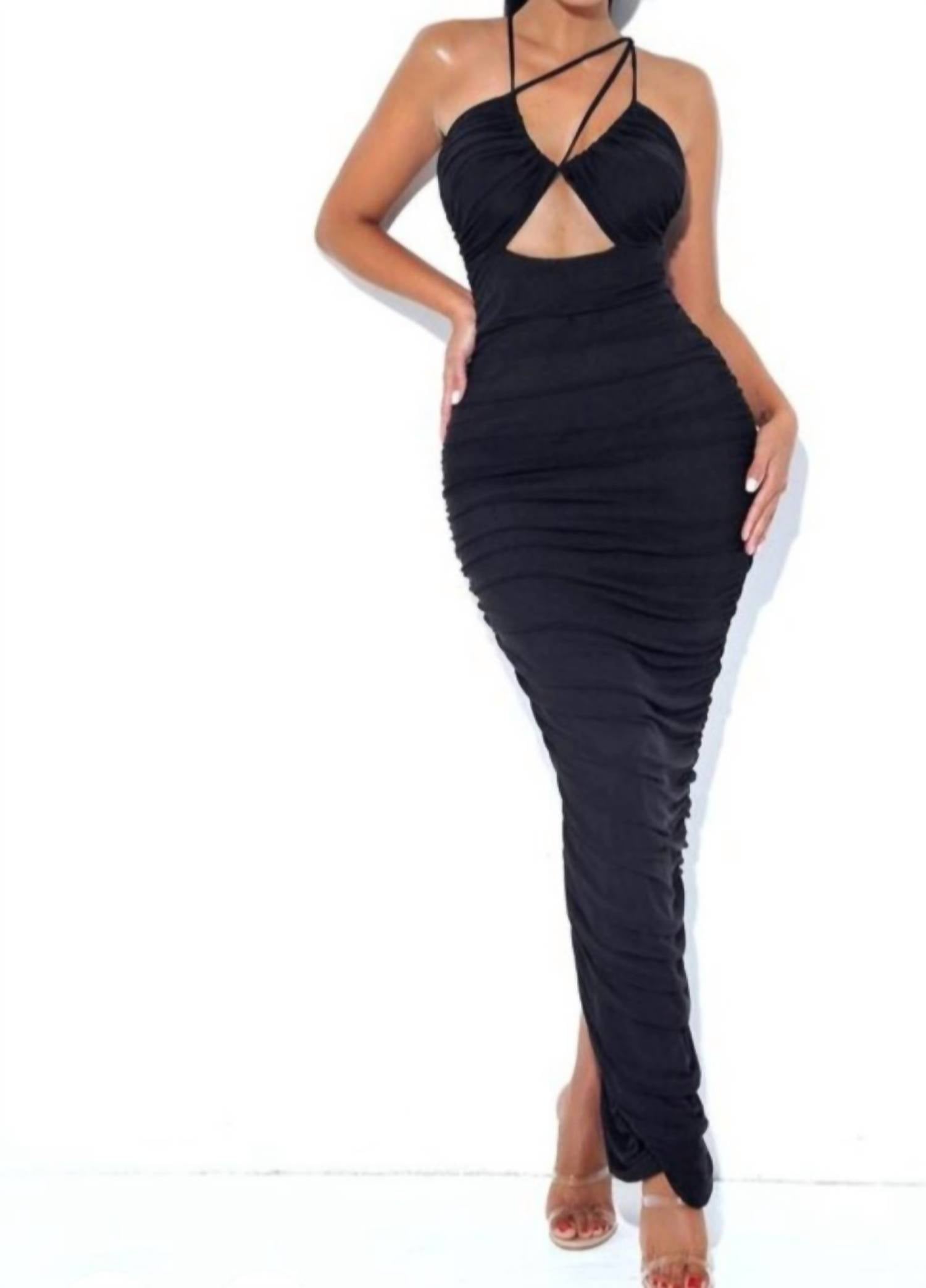 Miss Circle - Rouched Cut Out Dress